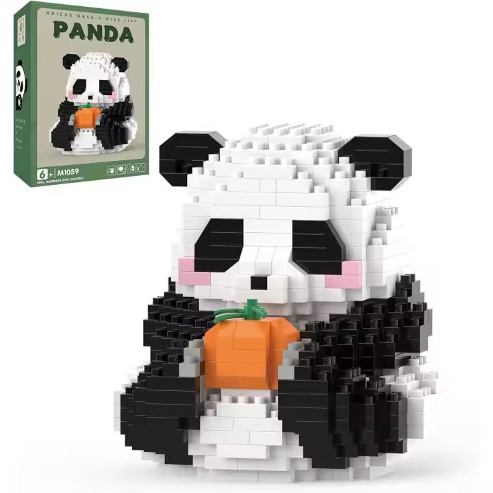 Minibloques de construcción - Panda saludando, Regalos de fiesta-Microloques de panda de Juguetes para niños de 6, 7, 8, 9 y 10 años en Adelante, construcción de minibloques (538 piezas), Panda A-1 - 1