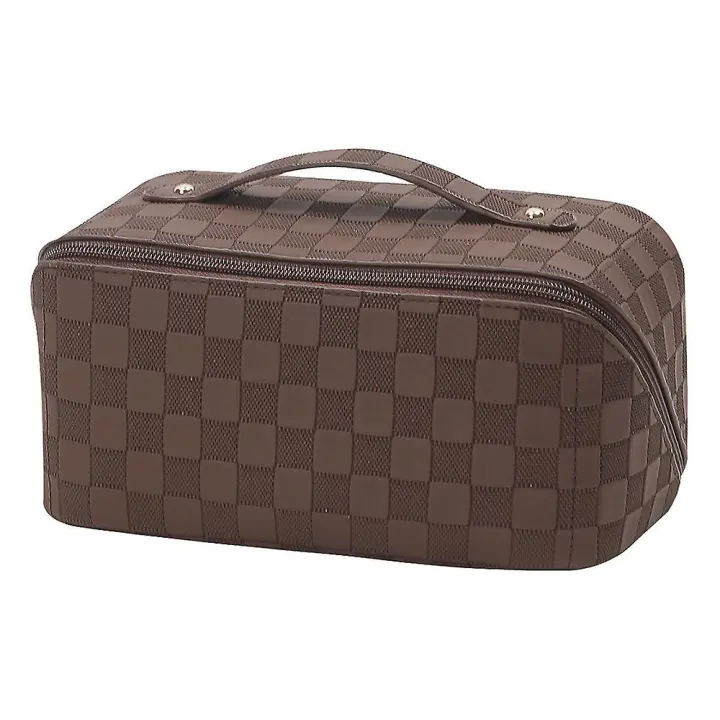 Bolsa de Cosméticos de Cuero PU Grande con Divisor - 1