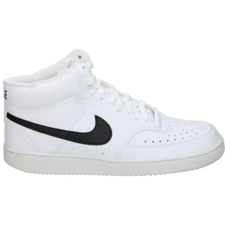 NIKE | Deportivas Nike Court Vision Mid Next Nature para Hombre – Zapatillas Altas en Color Blanco con Detalle Negro – Sneakers con Cierre de Cordones – Estilo Casual – Versátiles – Modelo DN3577-101 - 1