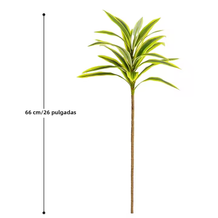 Árbol De Palma Artificial De 66-98cm Con Borde Dorado Y Verde Plástico Y Ramas De Bambú Decoración De Pared Y Escritorio De Plantas Tropicales - 1