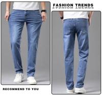 Jeans Elásticos De Verano Para Hombre Gris Comodidad Moda Pantalones Casuales Stretch Algodón Negocios Rectos Mallas Talla Media - details 12