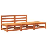 vidaXL Sofá jardín sin reposabrazos con reposapiés madera maciza pino Pino natural, Marrón pino, Douglas natural Conjunto Terraza Muebles Jardín Exterior Juego de Muebles de jardín Mueble Jardín Exterior Muebles de Salon Exterior - details 3