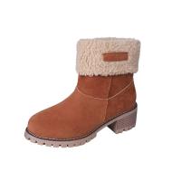 Botas De Invierno Para Mujer Con Piel Acolchadas Botas De Nieve Calientes Botines De Lana Cómodas Botas De Rodilla Media Casual Para Mujeres - details 10