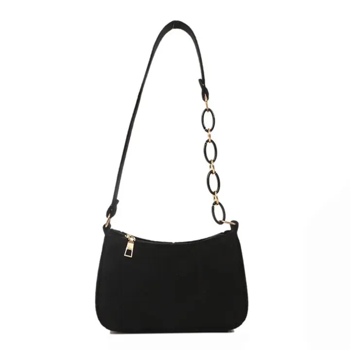 Bolso De Hombro De Color Sólido Para Mujer Y Niñas Bolso De Mano De Moda Bolsa De Armazón Bolsa De PU De Mujer - 1