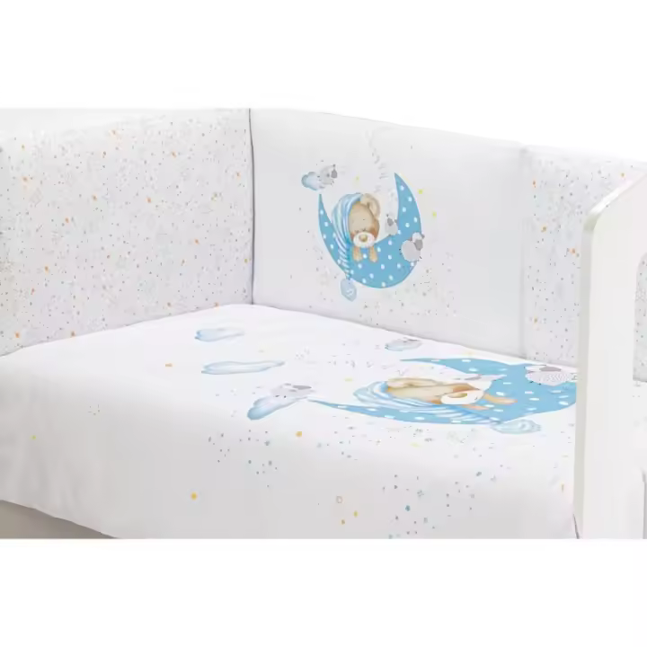 Edredón Cuna y Chichonera  Modelo Bear Sleeping azul Interbaby - 1