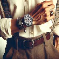 Reloj Mecánico Para Hombre Estilo Casual Sencillo Y Atmosferico Con Luz Luminosa Hueca Resistente Al Agua Dial Romano Material De La Correa Aleación - details 5