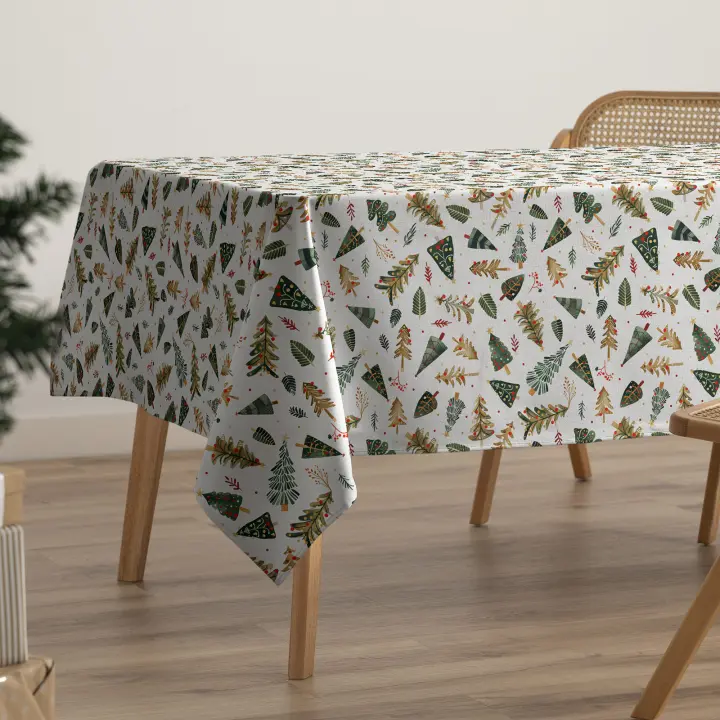 Gamusi Mantel navidad antimanchas algodón estampado impermeable tacto tela CHIME - 1