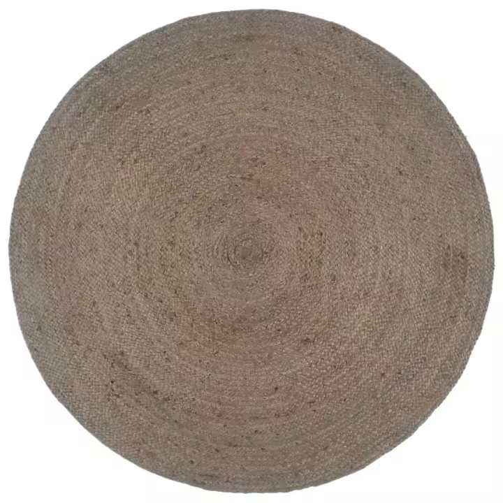 vidaXL Alfombra de yute tejida a mano redonda 240 cm Color Gris,  Gris oscuro,  Verde oliva y mas Alfombras de área  Alfombra de Piso para Sala de Estar Dormitorio Habitación Salón - 1