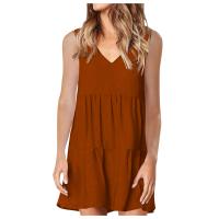 Vestido De Verano Para Mujer Estilo Casual Color Sólido Vestido Sin Mangas Cuello En V A-Line Largo Mini Polyester - details 14