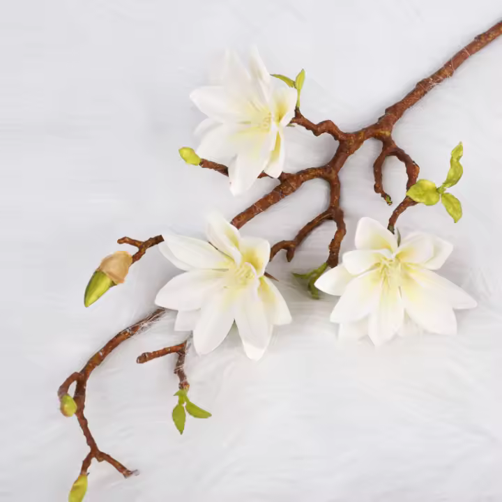 1PCS Decoración De Flores Artificiales Simples Chinas Perfume De Gradiente Alta Simulación Loto Magnolia Adorno Para El Hogar Y Fiestas - 1