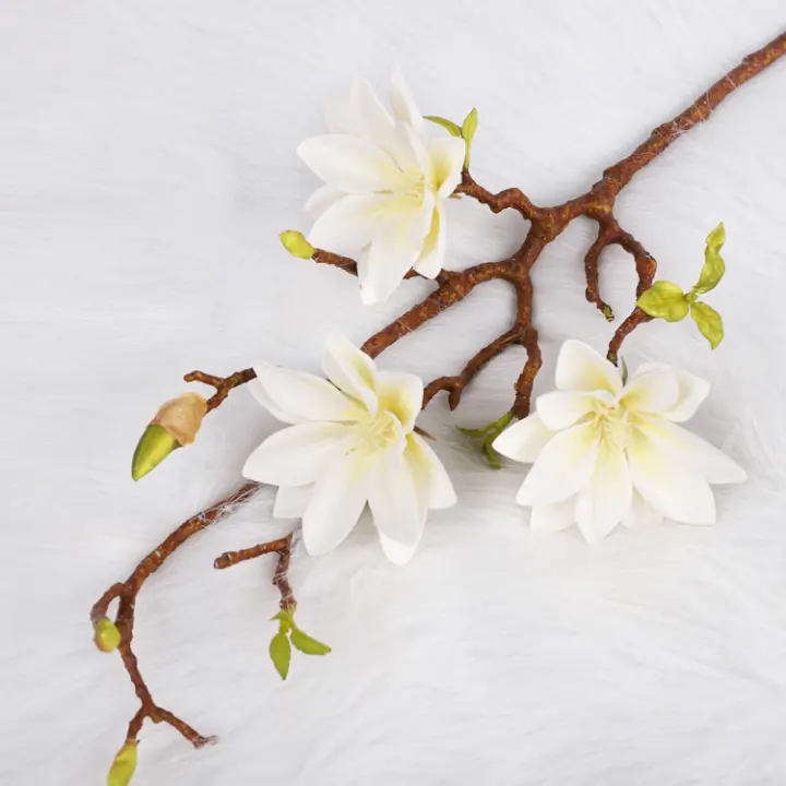 1PCS Decoración De Flores Artificiales Simples Chinas Perfume De Gradiente Alta Simulación Loto Magnolia Adorno Para El Hogar Y Fiestas - 1