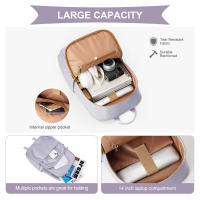 Mochila Estilosa Para Mujeres Y Niñas Con Bolso Integrado Mochila De Viaje Para Estudiantes De Universidad Y Escuela Con Capa De Computadora Mochila Durable De Nylon - details 3