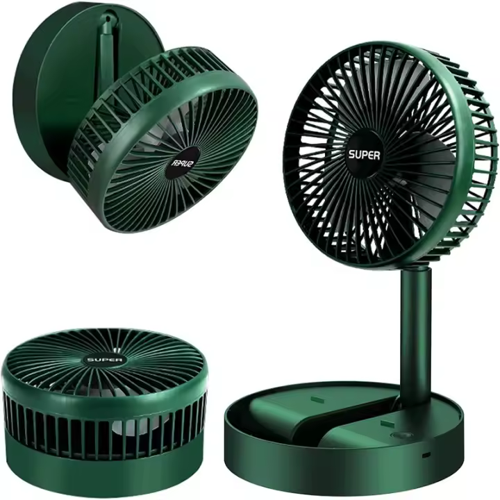 Ventilador Portátil De Piso Con Telescopicidad Y Recargable 3 Velocidades Silencioso Ajustable Altura USB 6 Pulgadas - 1
