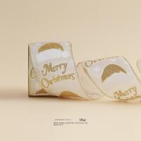 Cinta De Navidad Dorada Con Borde Metálico 10 Yardas Materiales Imitación De Lino Y Algodón Para Manualidades Y Preparación Artesanal - details 1