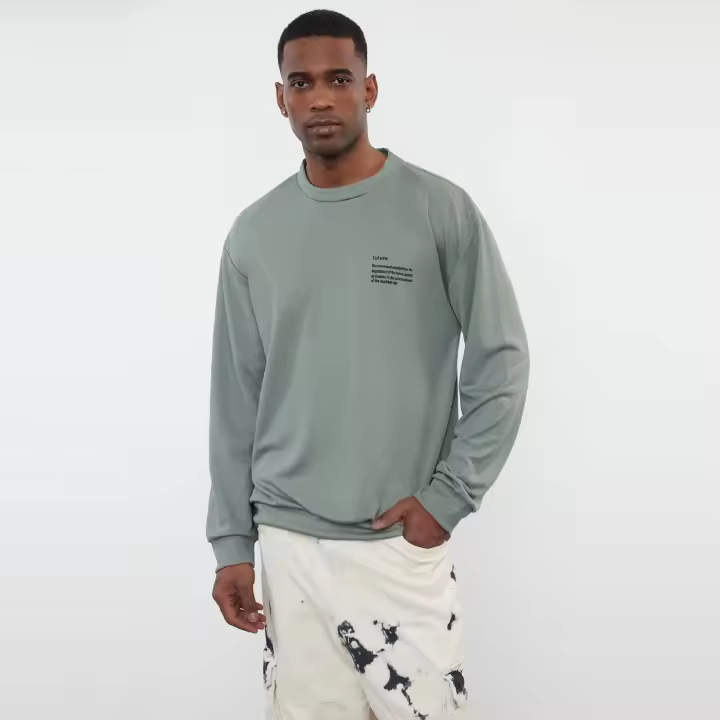 Trendyol Brown Relaxed Crew Neck Minimal Printed Sweatshirt Tmnaw23Sw00237 - 1