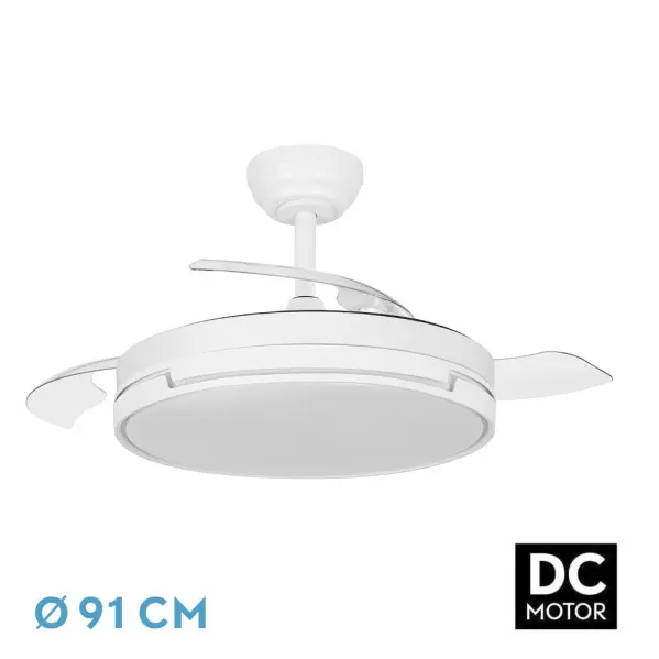 FABRILAMP TODOLAMPARA VENTILADOR 59W PAPIRO BLANCO Ø91 - 1