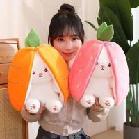 Muñeco De Peluche Transformable De Pascua Conejo Con Fresa Y Zanahoria Juguete De Peluche Para Niños Y Adultos - details 6