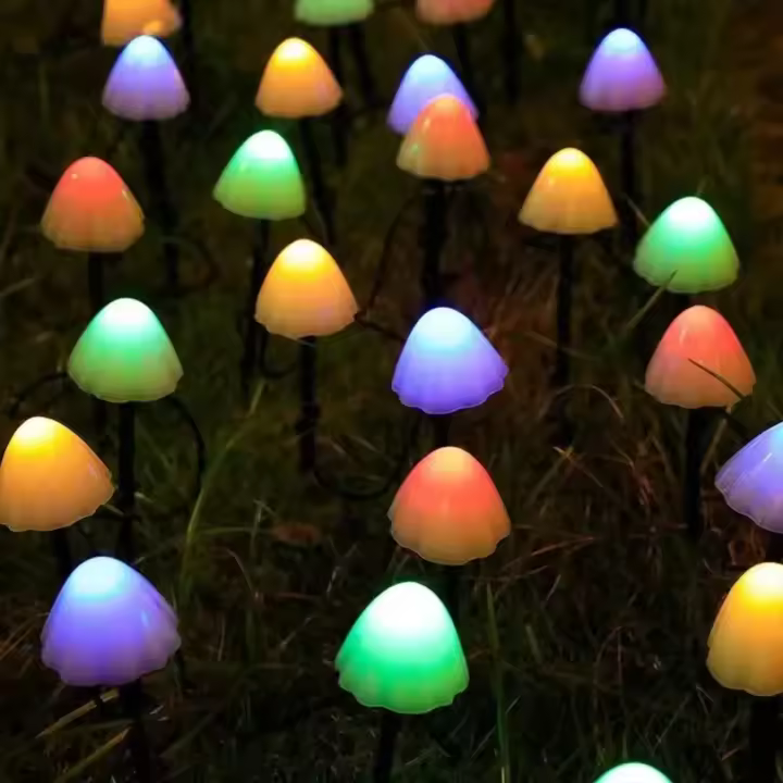 Luces De Hongo Solar Para Jardín Decoración Exterior Impermeable Con 8 Modos Luces Nocturnas Para Camino Paisaje Jardín Navidad - 1