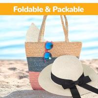 Sombrero de paja para Niños, plegable, de Verano, para Playa, de 7 cm de ancho y con lazo, de Ala elege, portáthil, para vacaciones y Viajes. - details 3