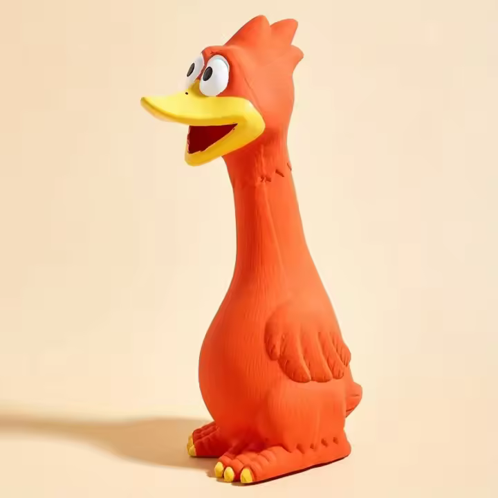 Juguete Duradero De Látex Para Masticar Con Silbato De Pollo Gallo Perro Grande Durable De Goma Natural Para Masticar Y Moler Dientes - 1