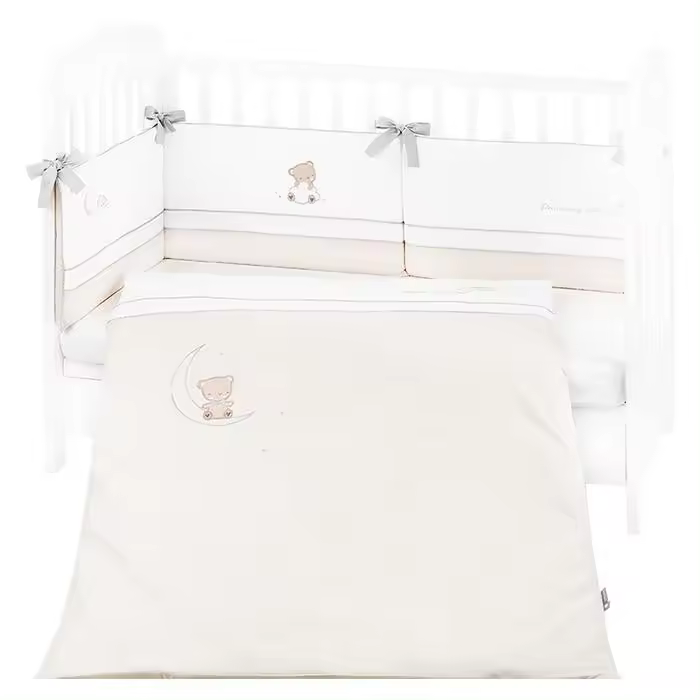 Conjunto jogo de cama bordado 2pçs 60x120cm Kikka Boo Dream Big Beige - 1