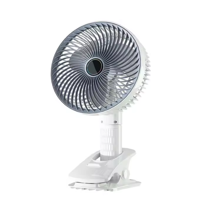 Ventilador de mano de mesa, Ventilador de escritorio pequeño multiusos estructura silenciosa tres velocidades para escritorio de oficina viaje de Camping, Enchufe de ventilador recortado - 1