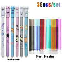 Set De 36 Piezas De Lápices De Gel Erasables 6 Colores Punto Fino 0.5mm Secado Rápido Recargables Para Oficina Y Escuela - details 0