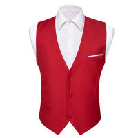 Chaleco De Seda Para Hombre En 20 Colores S-5XL Estilo Formal Sin Mangas Cuello Redondo Ajustado Para Todas Las Estaciones - details 14