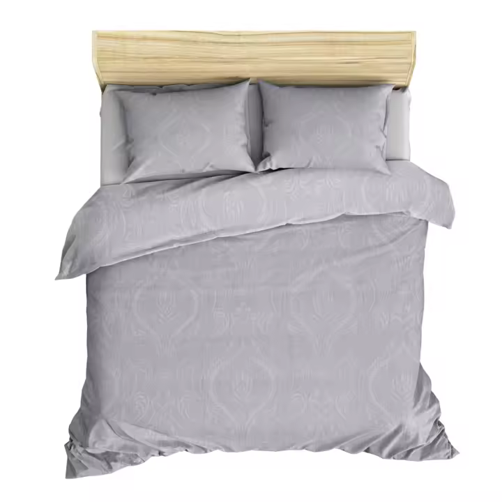 Wellhome Juego de Cama Suave 240x220 Gris + 2 Fundas de Almohada Algodón - 1