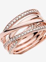 Pandora - Anillo de Línea brillantes y pulida-Baño de Oro Rosa de 14K - details 2