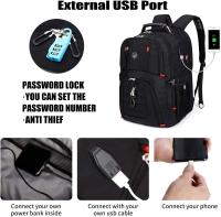 Mochara de viaje extragrande de 52 L para portátil con Puerto de carga USB, De La Universidad compatible con portátiles de 17 pulgadas para helbres y Mujeres, color Negro - details 2