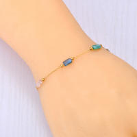 Pulsera De Moda JeeMango Con Piedras De Zirconia Cubicas Coloridas Acero Inoxidable Impermeable Para Mujer Joyería Bohemia JB24056 - details 3