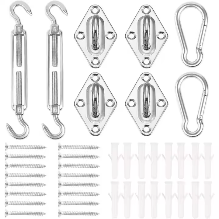 Kit de fijación de vela de sombra de acero inoxidable de 40 piezas para tela de toldo - 1