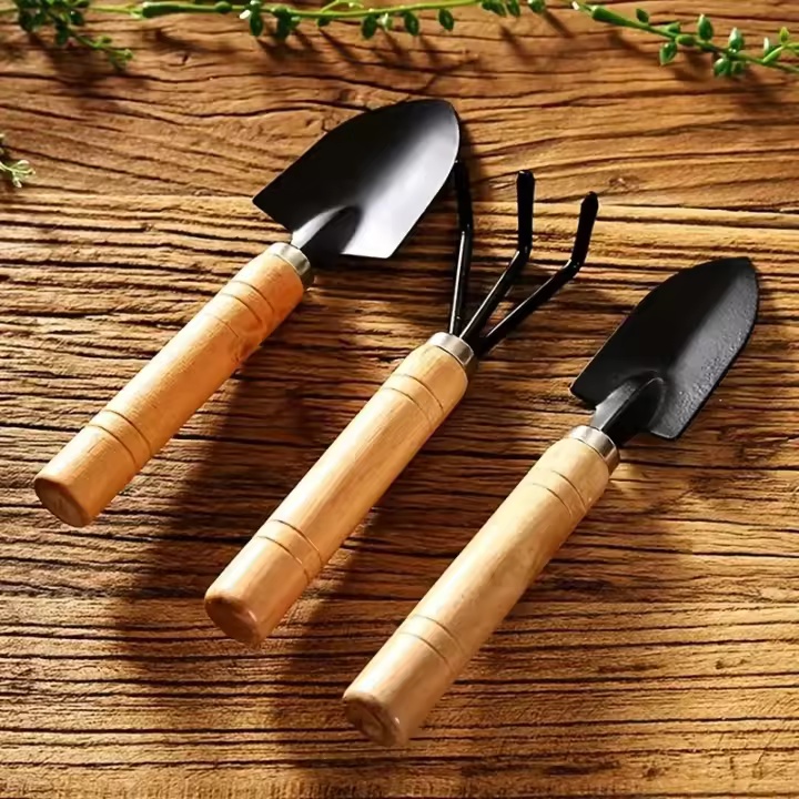 Juego De Herramientas De Jardín 3pcs Rake Pala Mini Para Plantas Succulentas Y Tierra Suave Aluminio Herramienta De Jardinería - 1