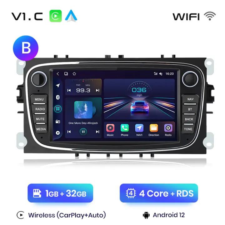 Junsun Radio Multimedia con GPS para coche, Radio con Android 11   7 pulgadas 2DIN para Ford Focus S-max Mondeo Galaxy c-max - 1