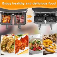 2Pcs Aluminio Silicona Para Air Fryer Ninja Accesorios Doble Parche De Horno Reutilizable Bandeja De Hornear Para Cocina - details 5