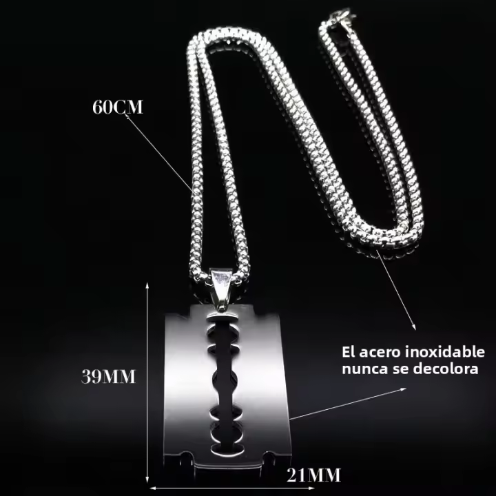 Collar De Acero Inoxidable Gótico Con Colgante De Cuchillo Para Hombre Negro Aesthetic Joyería Collier Homme N423S01 - 1