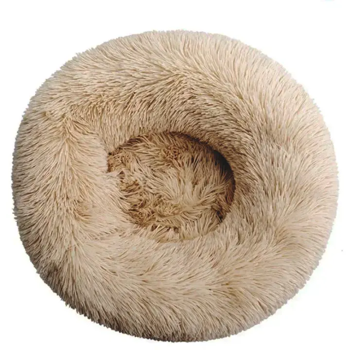 Cama Redonda Para Perro Grande Con Peluche Larga Cama Donut Para Gato Mediano Cama De Invierno Caliente Para Dormir Mueble Sofá Para Mascotas Removible - 1