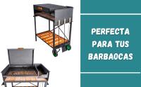 Barbacoa Parrilla Movil Fogonero Fogon Carbon Parrilla Argenina Premium Aire Libre, con Ruedas, Incluye accesorios, Color Negro. Medidas 105x98x50 cm - details 2