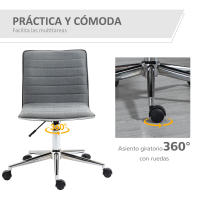 Vinsetto Silla de Oficina Ergonómica Silla de Escritorio Giratoria con Altura Ajustable Respaldo Tapizado en Piel Sintética Carga 120 kg 47x57x76,5-86,5 cm - details 5