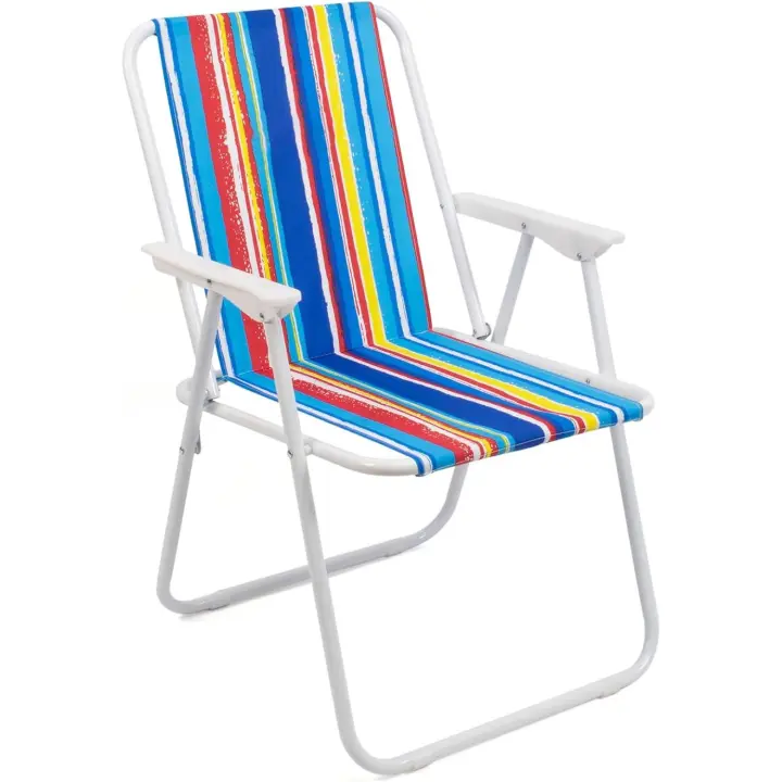 Silla de Playa Plegable - Silla en Metal y Poliéster - Asiento Ideal para Playa, Jardín, Terraza,M2 Tec - 1