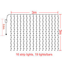 Luces De Navidad LED Para Decoración Exterior 9x3/12x2m Cortina De Luces Flujo De Agua Para Jardín Y Eaves Decoración De Fiesta - details 6
