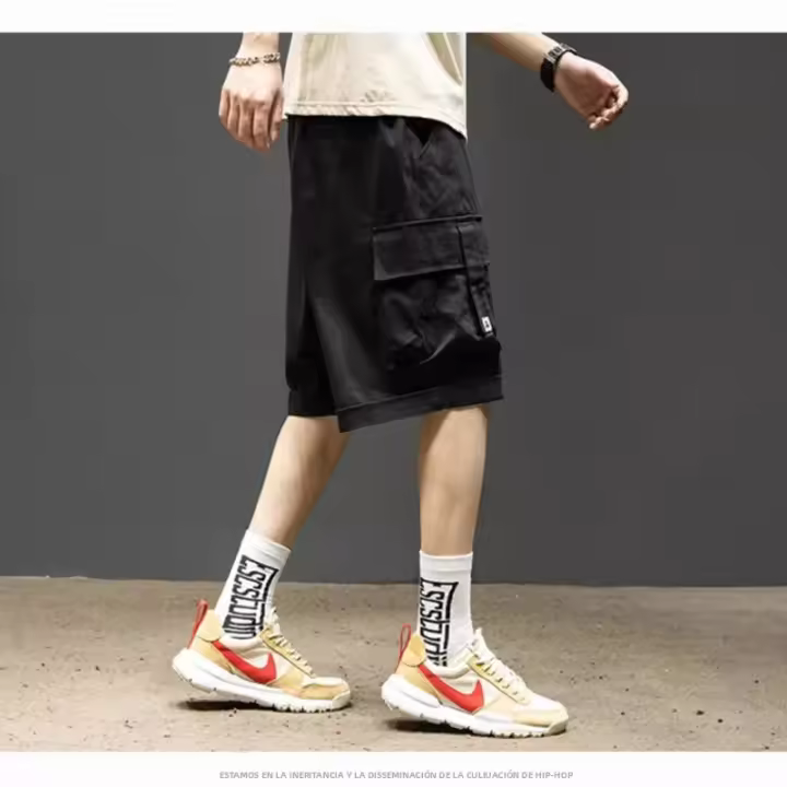 Pantalones Cortos De Verano Para Mujer Con Bolsillos Estilo BF Sueltos Y Transpirables Pantalones De Viento Funcionales - 1