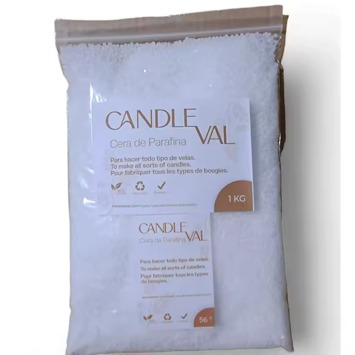Candleval 1 kg cera de Parafina para hacer velas en moldes y botes presentación en pequeñas perlas de muy facil manipulacion - 1