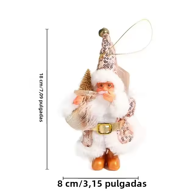 Muñeco De Peluche De Santa Claus Para Decoración De Navidad Colgante De Esquí Y Sled Para Árbol De Navidad Figura Moderna De Plástico - 1