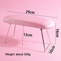 Almohada De Mano En Cuadros Impermeables Rosa/Blanca De Cuero Suave Soporte De Muñeca Para Manicura En Salón Estilo De Cojín De Apoyo Para Descanso De Brazos - details 2