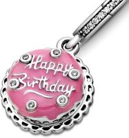 Pandora Moments Mujeres Plata de Lei Rosa Pastel de juegos cuelga El Encanto, Viene con El embalaje de Caja de Giunte original. - details 2