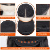 Peluca Bob Corta T Part Frontal De Encaje Brasileña Remy Para Mujeres Negras Pre Escobillada Capa Promedio Textura Larga - details 5