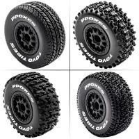 4pcs Neumáticos De Camión De Pista Corta 112mm 1/10 Con Rueda Y Hex 12mm Para Slash Arrma Senton HuanQi 727 Vkar 10sc Hpi Coche RC - details 1