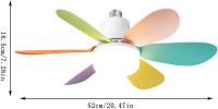 Porcheddu Ventilador de techo con casete E27 con Luz, Base roscada, Aspas extraíbles, atormilado Luz con ventilador de techo y control remoto, adecuado para Garaje, baño, dormitorio, Cocina, Luz Redonda - details 1